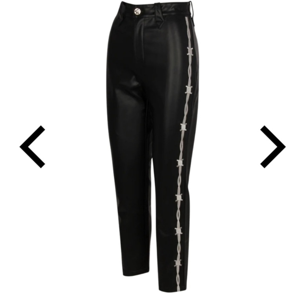 FBC Fashion Brand Company Pammy vegan leather barbed wire pant sz M